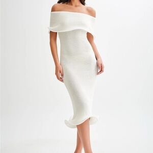 Elegant Off-Shoulder White Dress